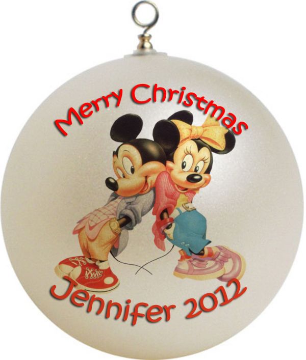 Personalized Mickey & Minnie Mouse Christmas Ornament #3