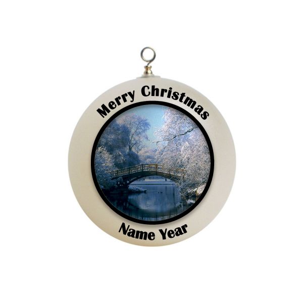 Personalized winter bridge Christmas Ornament #3