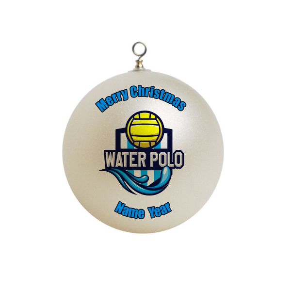 Personalized Waterpolo Water Polo Sign with a ball Ornament  2