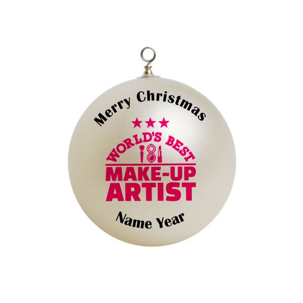Personalized  Worlds Best Make-up Artist Christmas Ornament #3