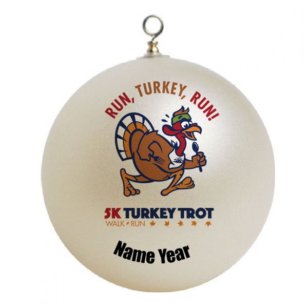 Personalized Turkey trot 5k run thanksgiving Ornament  3