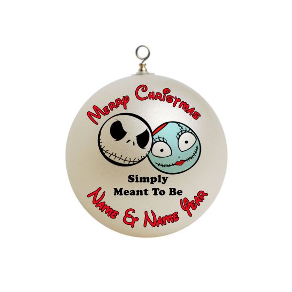 Personalized Engaged / Engagement  Jack and Sally Christmas Ornament   #3
