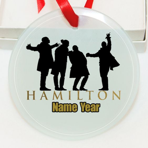 Personalized Hamilton The Musical GLASS Ornament Custom Gift #3