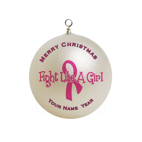 Personalized Cancer Survivor Fight LIke a Girl X-mas Ornament #3