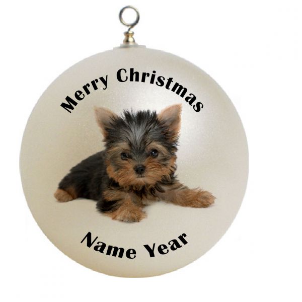 Personalized Dog and Cat / Puppy yorkshire terrier Christmas Ornament Custom Gift #3