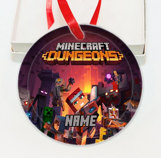 Personalized Minecraft Dungeons GLASS Ornament  Gift  #3