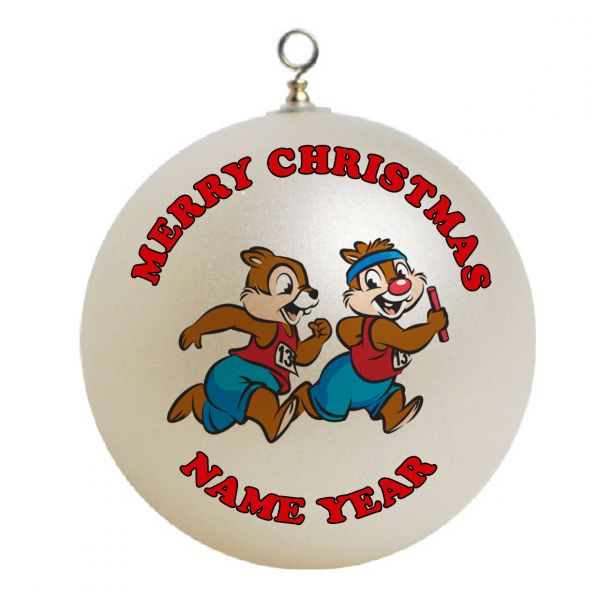 Personalized  Runners Chip and Dale  Christmas Ornament Custom Gift #3