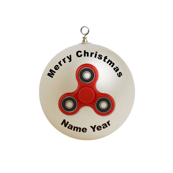 Personalized Red Fidget Spinner Christmas Ornament Custom Gift #3