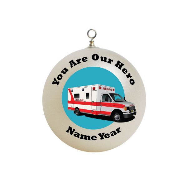 Personalized  Our Hero Ambulance Paramedic Christmas Ornament  #3