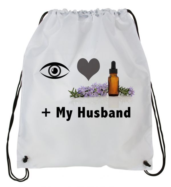 Personalized Essential Oils Draw String Back Pack,  Backpack, White Drawstring Bag #3~ Add Name