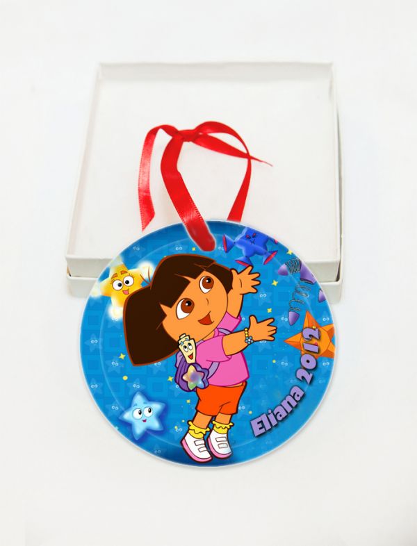 Personalized Dora The Explorer  Glass Christmas Ornament Custom Gift#4
