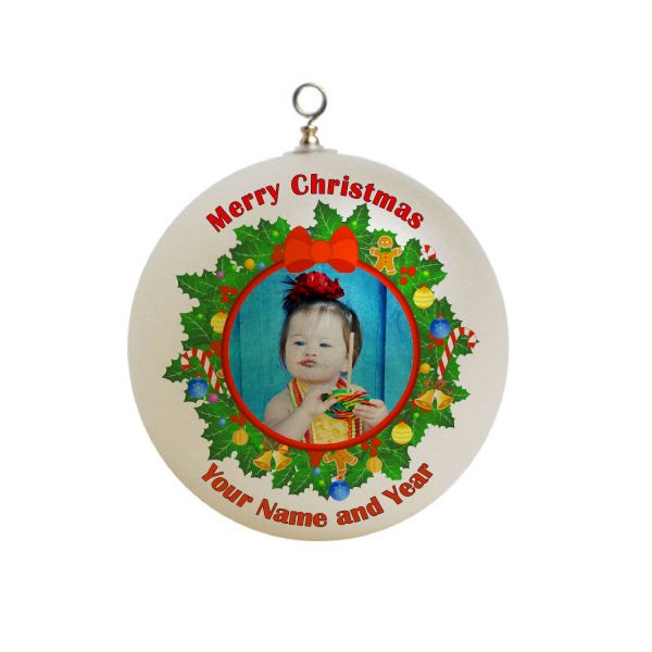 Personalized Christmas Wreth Border,  Ornament Custom Border Gift #4