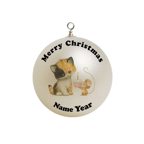 Personalized Cute Kitten Christmas Ornament Custom Gift #4