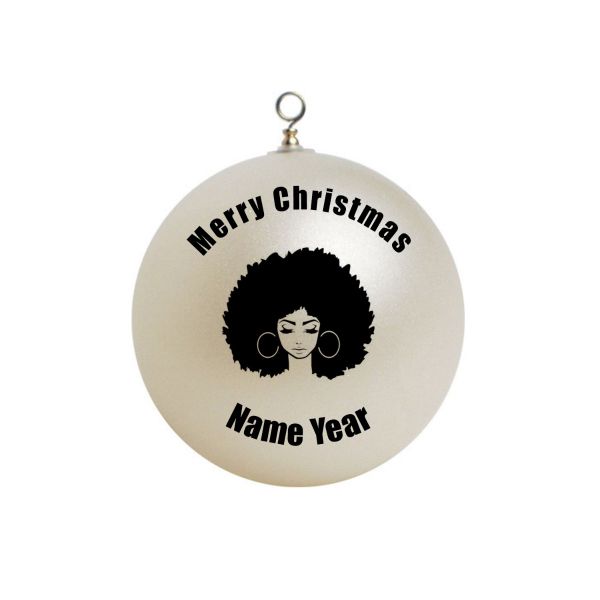 Personalized Girl  African-American Princess Ornament 4