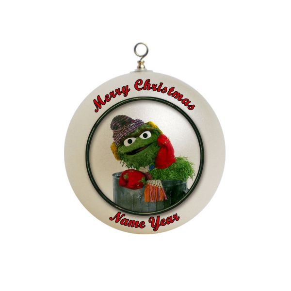 Personalized Oscar the Grouch Sesamy Street Ornament 4