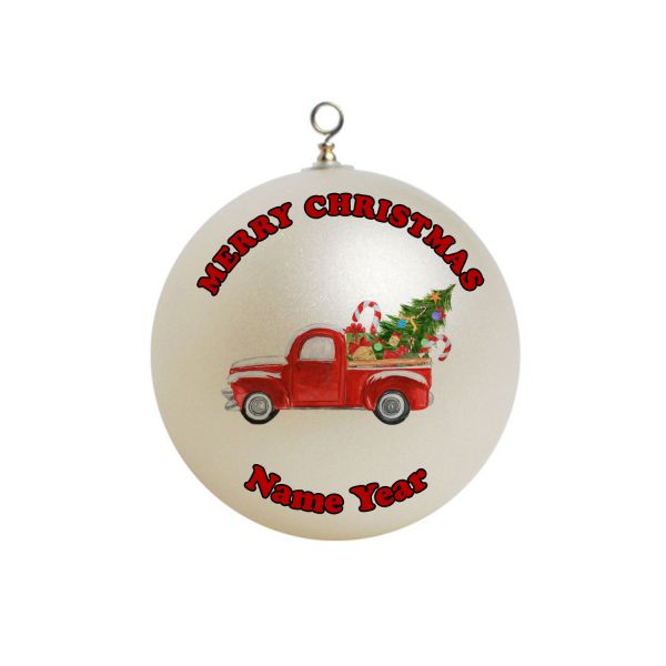 Personalized Red Truck With Christmas Tree Gift  Ornament #4