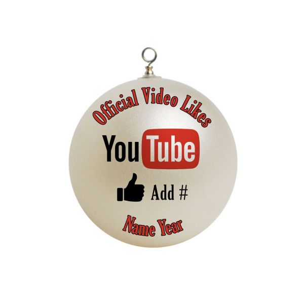 Personalized Official YouTube Video Likes Add Number Christmas Ornament Custom Gift #4