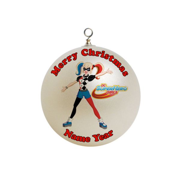 Personalized DC Super hero Girls Harley Quinn Christmas Ornament #4