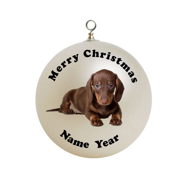 Personalized  Dachshund Puppy Dog Christmas Ornament 4