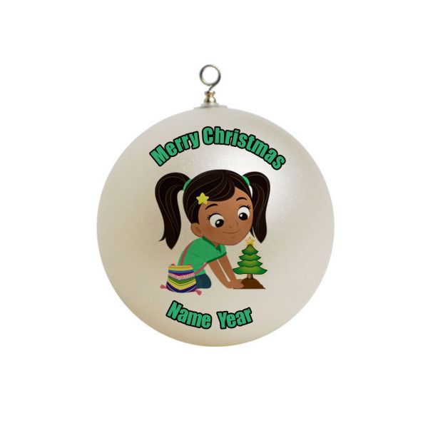 Personalized Nina's World Nina Hero  Planting a Christmas Tree Ornament 4