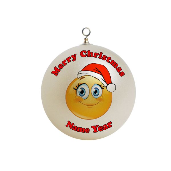 Personalized  Smile Emoji Christmas Ornament Emoji #4
