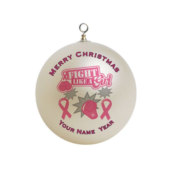 Personalized Fight Like a Girl Cancer  Survivor Ornament  #4