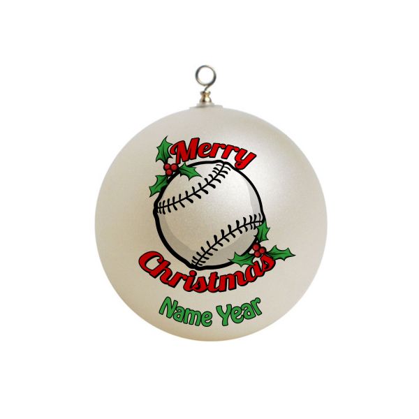 Personalized Sports baseball Christmas Ornament #4