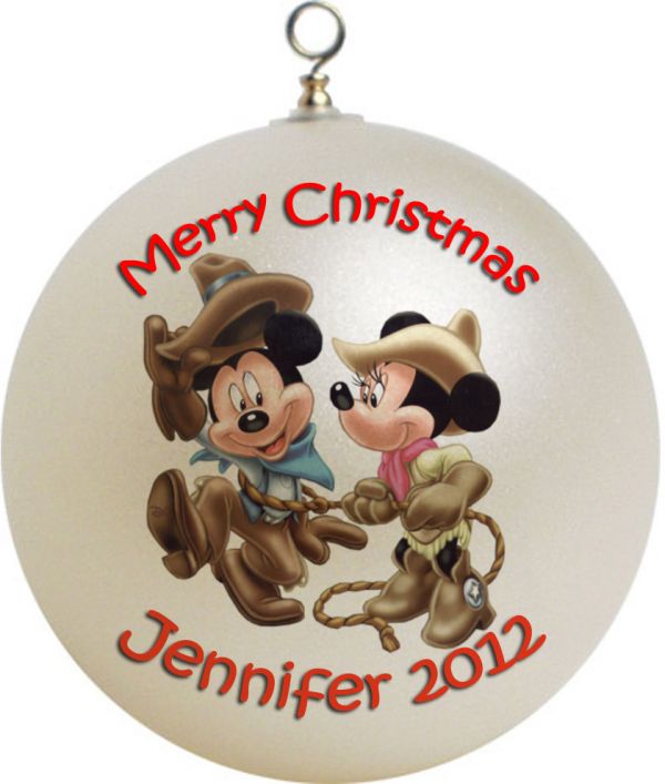 Personalized Mickey & Minnie Mouse Christmas Ornament #4