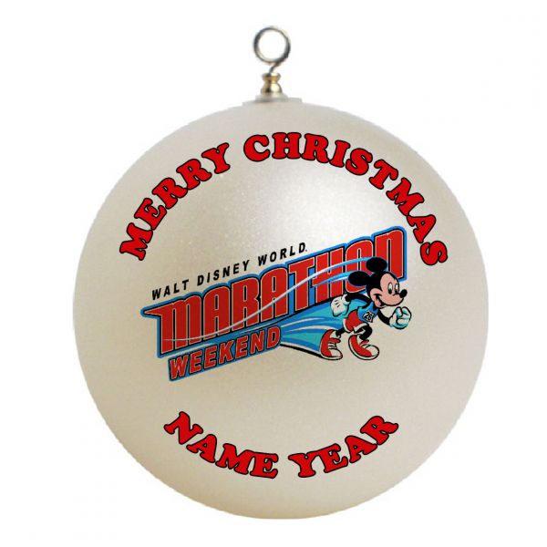 Personalized  Marathon Weekend Dysney World Runner Christmas Ornament Custom Gift #4