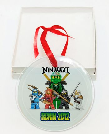 Personalized Ninjago Glass Christmas Ornament Custom Gift #4