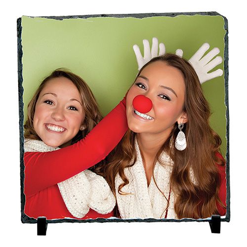 Personalized Large Square Photo Rock Slate 11.8 x 11.8 Add Your Photo and Text