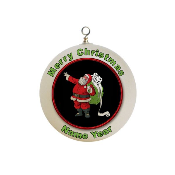 Personalized Corona Covid-19  Santa with Toilet Paper Christmas Ornament #5