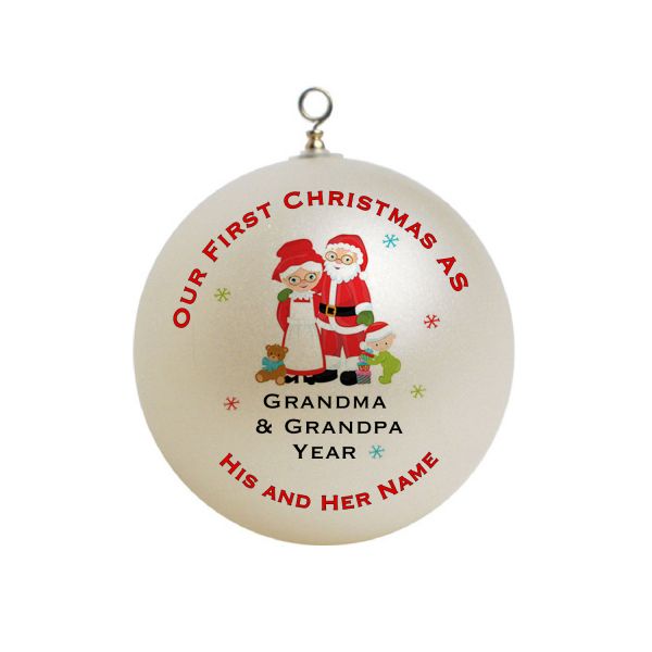 Personalized Our First Christmas as Grandma and Grandpa Grandmother Grandfather Grandparents  grandchild Custom Gift #5