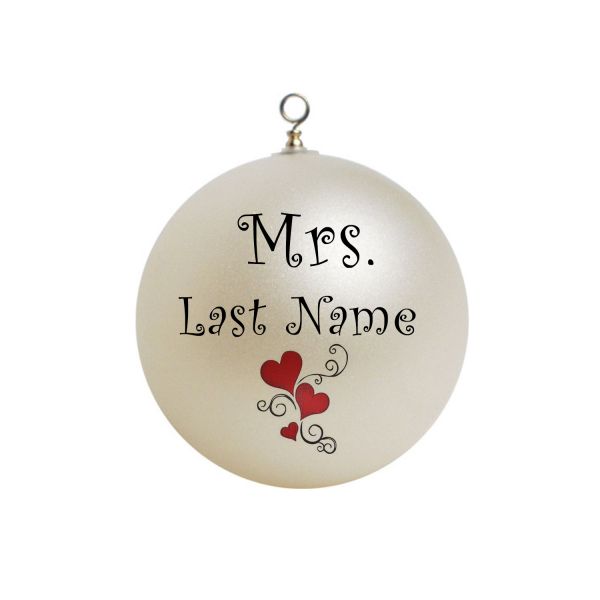 Personalized Wedding Gift, Engagement Gift, Wedding, Bride Groom Gift Congratulations Christmas Ornament Mrs. Your Last Name #5