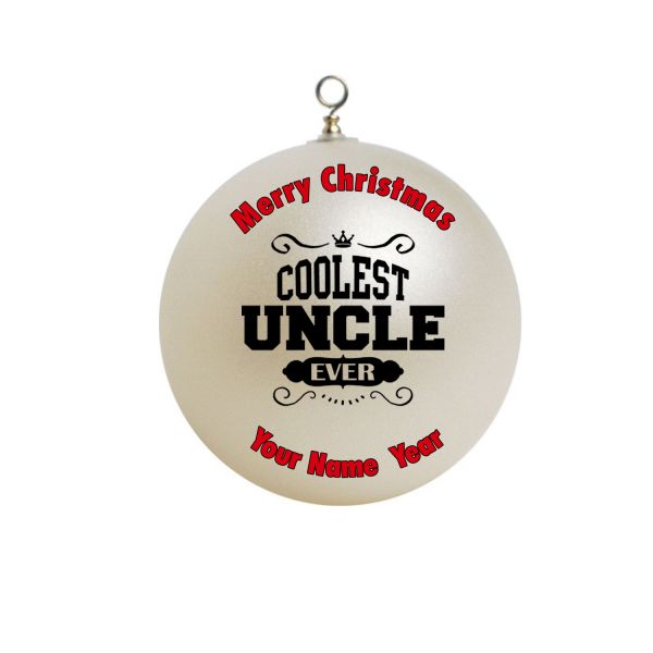 Personalized coolest uncle ever Christmas Ornament Custom gift Quotes #5