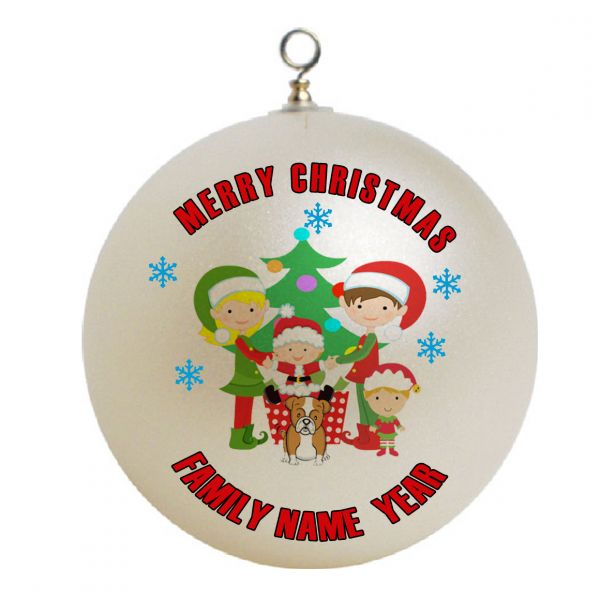 Personalized  Family of Four Elfs Christmas Ornament  Custom Gift #5