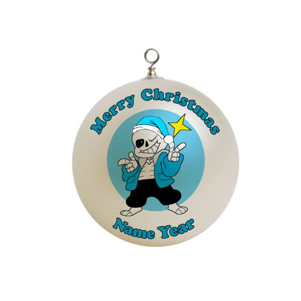 Personalized Undertale Sans With Christmas hat Ornament Custom #5