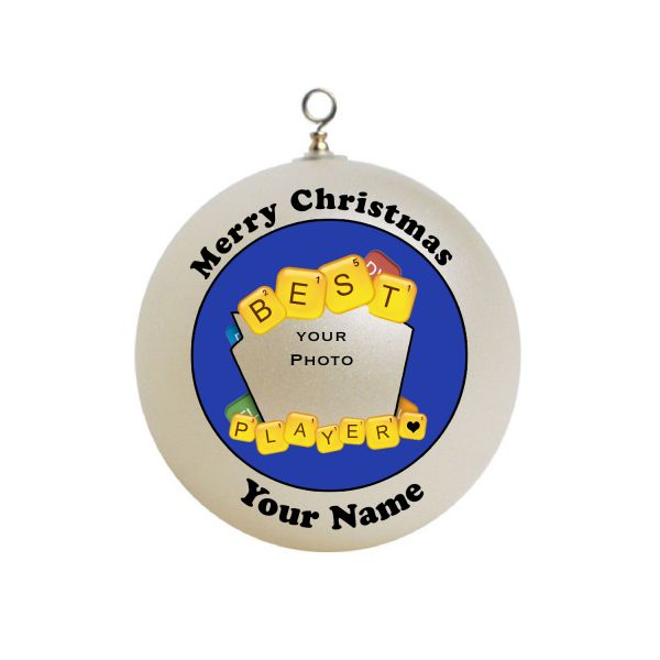 Personalized Words With Friends Best Player Add Your Photo Ornament #5