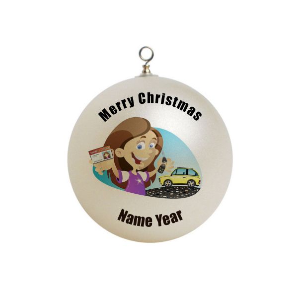 Personalized  Girl Driver License with car keys Christmas Ornament # 5