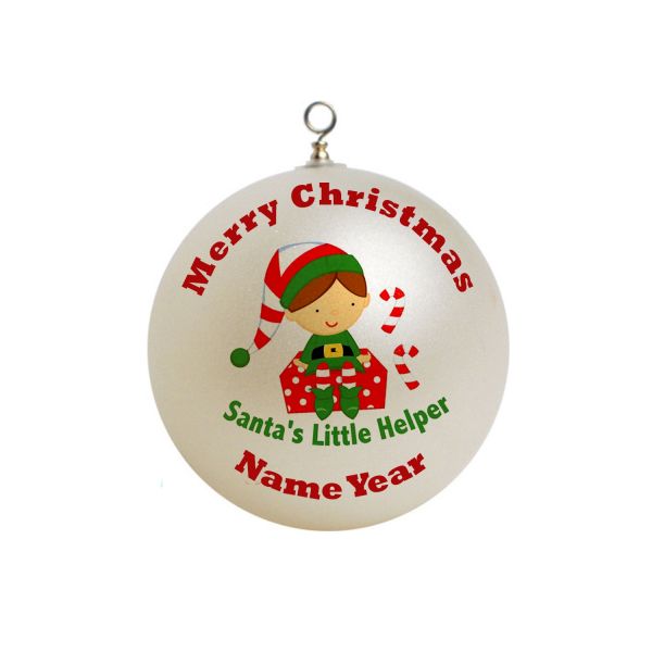 Personalized Santa's  Little Helper   Ornament #6