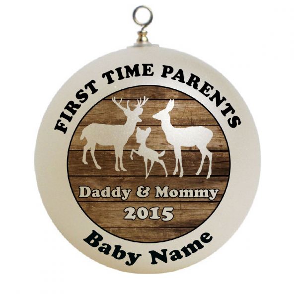 Personalized Baby's First 1st Christmas Deer Family First Time Parents Mom Dad Ornament Custom Gift #6
