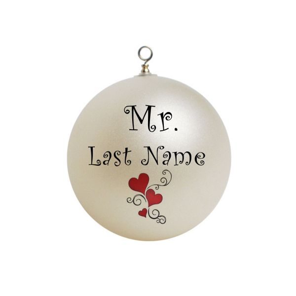 Personalized Wedding Gift, Engagement Gift, Wedding, Bride Groom Gift Congratulations Christmas Ornament Mr. Your Last Name #6