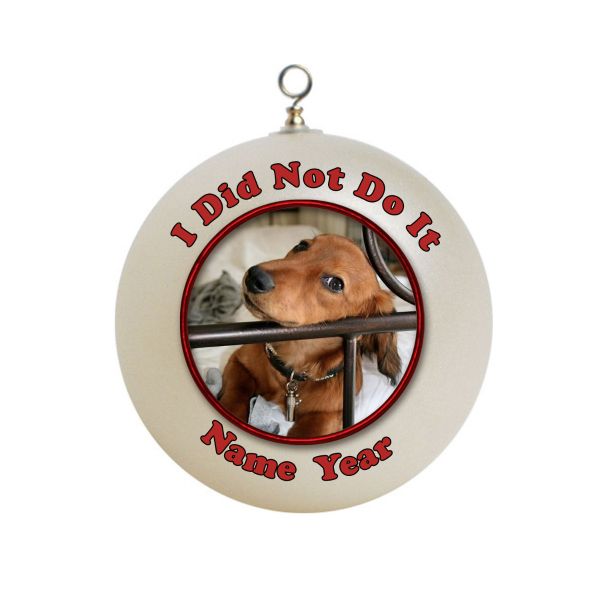 Personalized  Dachshund I did not do it Funny Puppy Dog Christmas Ornament 6