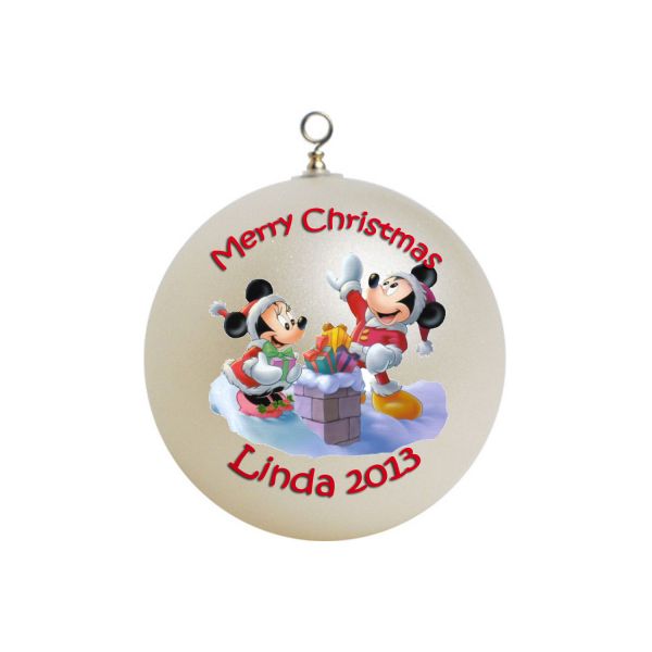 Personalized Mickey and Minnie Mouse Christmas Ornament #6