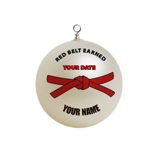 Personalized  tae kwon do red belt Taekwondo  Ornament 6
