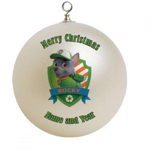 Personalized Paw Patrol Rocky Christmas Ornament Custom Gift #7