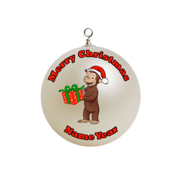 Personalized Curious George Christmas Ornament Custom Gift #7