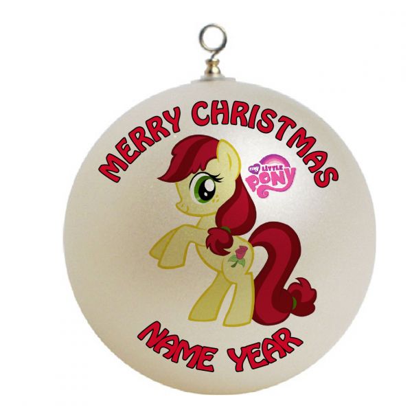 Personalized My Little Pony Christmas Roseluck yellow with red hair Ornament #7