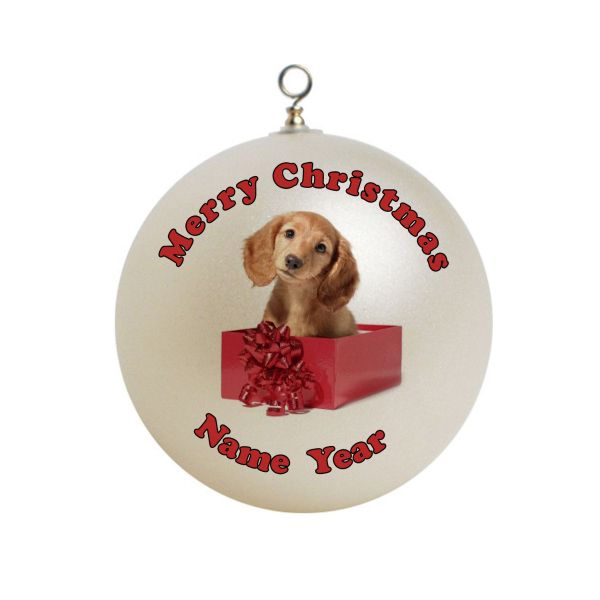 Personalized  Dachshund Puppy Dog Christmas Ornament 7
