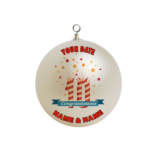 Personalized 10th Anniversary  Christmas Ornament Custom Gift #7